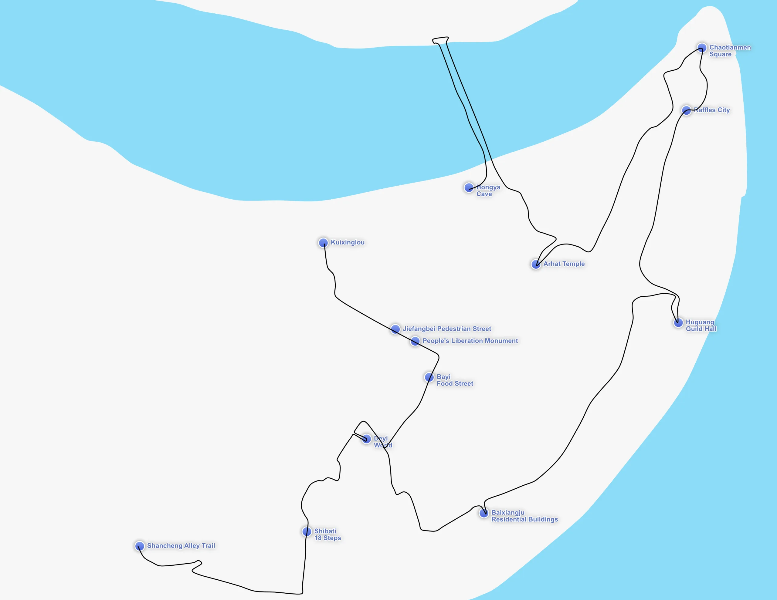 Jiefangbei Top Attractions Map