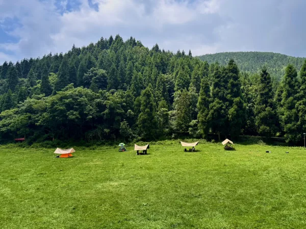 Grassland campground at Chongqing Wuling Mountain National Forest Park