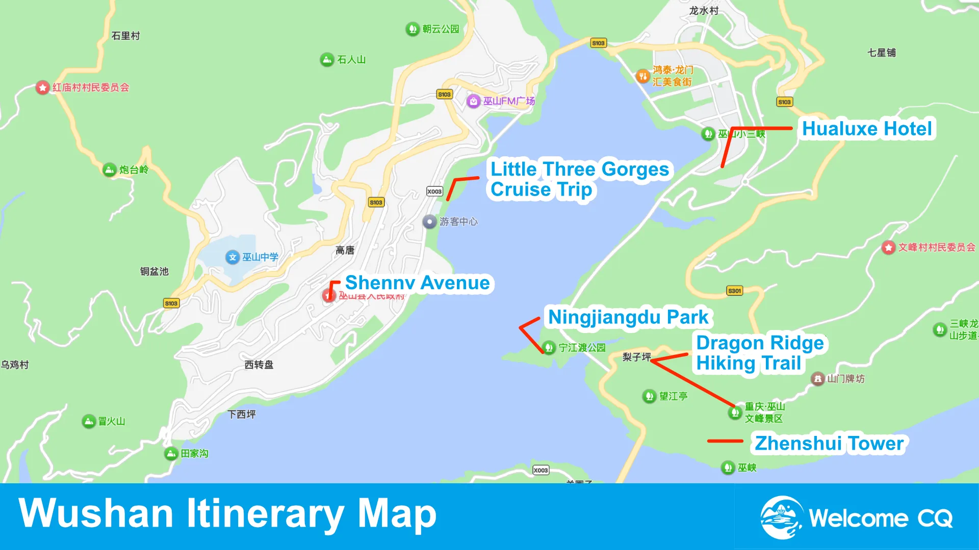 Wushan Itinerary Map