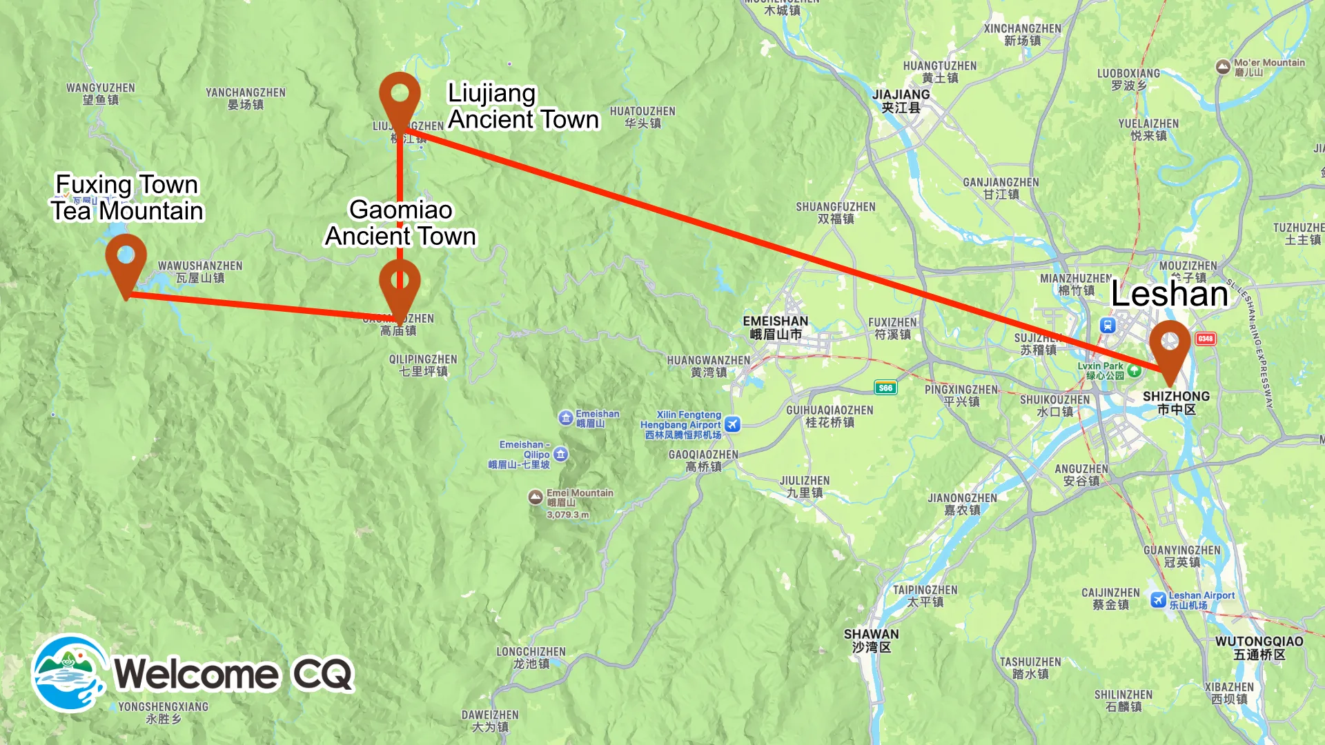 3 Day Fuxing Town Tea Mountain Itinerary Map