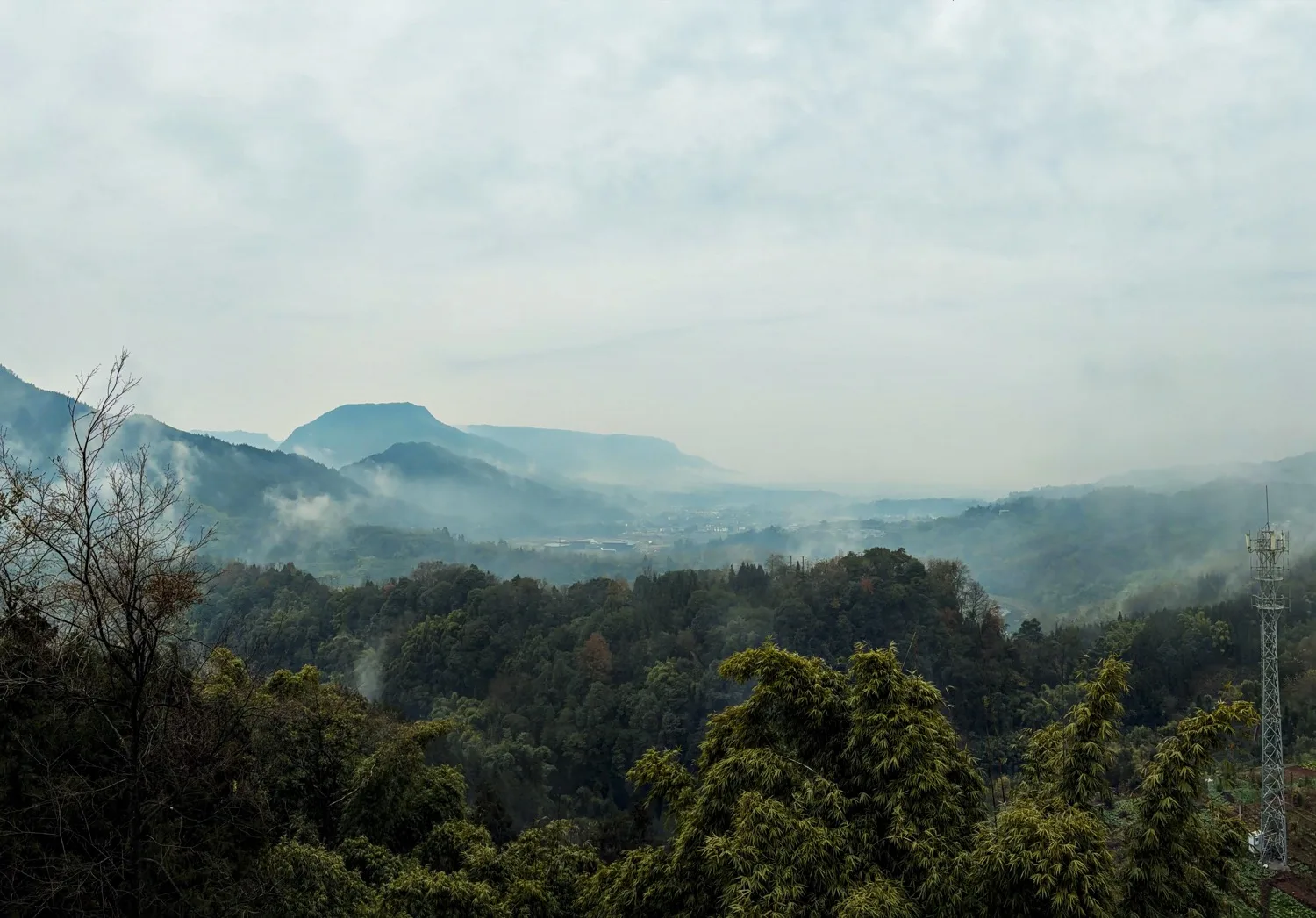 Misty Sichuan Liujiang Ancient Town